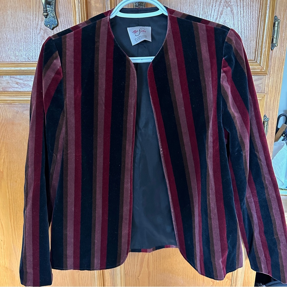 Vintage 90s Made in Canada Striped Blazer Jacket Size 10
